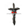 Hematite Sword Pendants with human skeleton